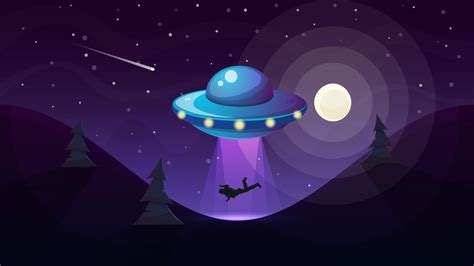 Ufo Secuestra A Una Persona Ilustración De Dibujos Animados Descargar Vectores Gratis