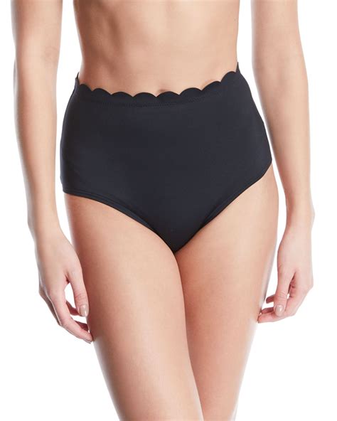 Kate Spade New York Scalloped High Waist Bikini Swim Bottoms Bikinis