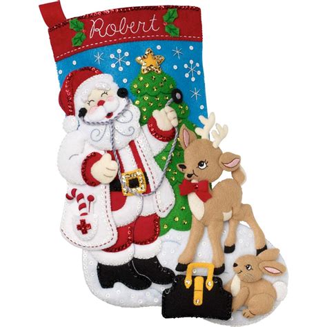 Shop Plaid Bucilla Seasonal Felt Stocking Kits Doctor Santa