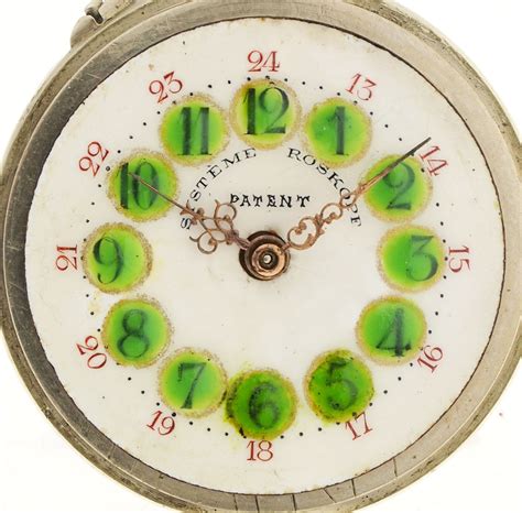 MONTRE DE POCHE DE CHEMIN DE FER ROSKOPF BREVET 24 HEURES CADRAN