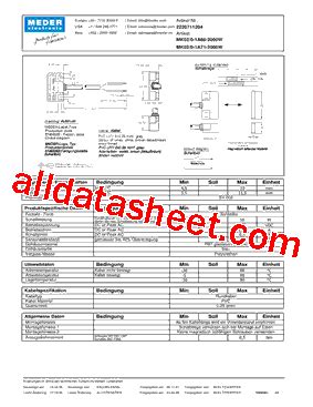 MK02 0 1A66 2000W Datasheet PDF Meder Electronic