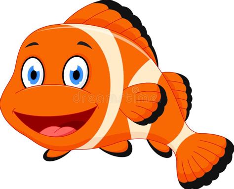 Cute clown fish cartoon stock vector. Illustration of funny - 57492940