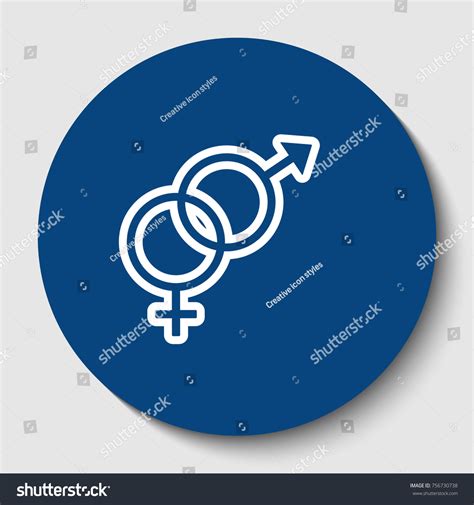 Sex Symbol Sign Vector White Contour Stock Vector Royalty Free 756730738 Shutterstock