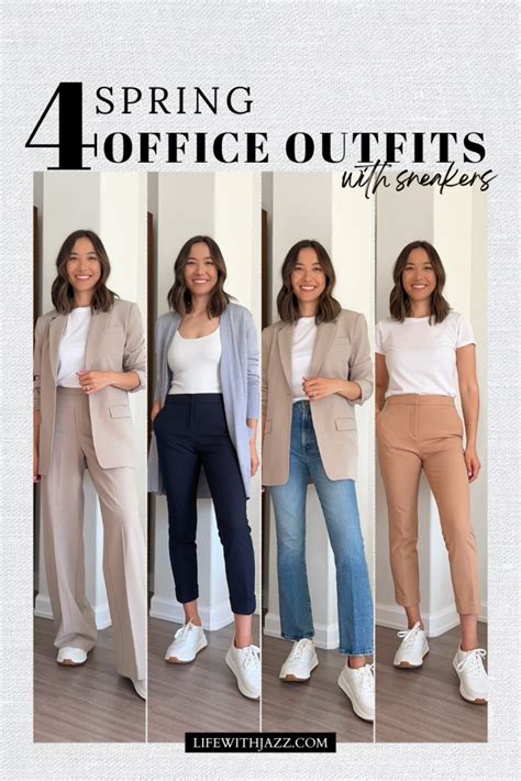 4 Spring Office Outfits With Sneakers Video LIFE WITH JAZZ