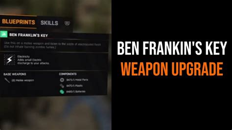 Dying Light 1 Game Ben Frankin S Key Blueprint Weapon Upgrade Youtube