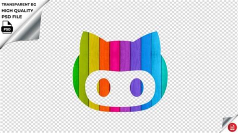 Premium Psd Social Octocat Colorful Wood Wall Psd Transparent