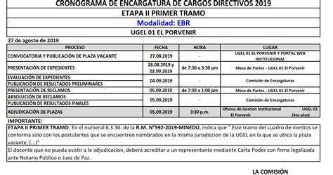 Extensi N De Cronograma Excepcional Encargatura De Directivo Ie