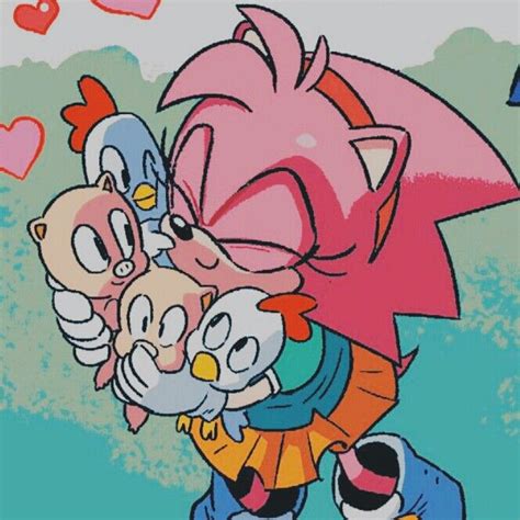 Classic Sonic And Amy Rose Hugging