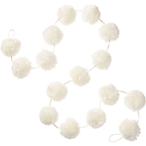 Puff Modern White Pom Pom Garland Reviews Cb2