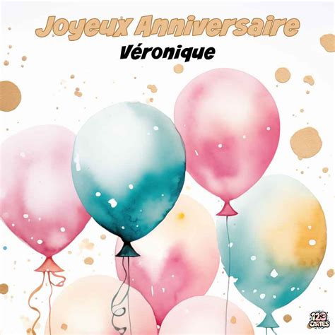 Ballons Aquarelle Avec Le Texte Joyeux Anniversaire V Ronique Cartes