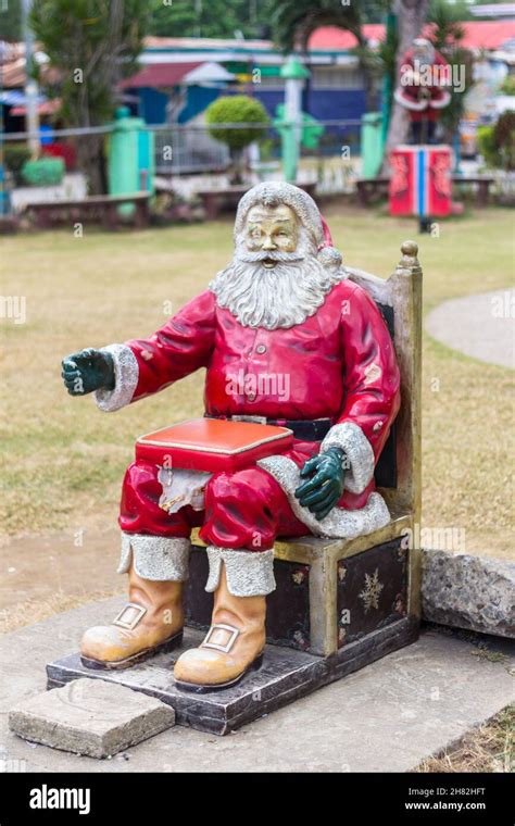 Santa Claus Statue During Christmas In Quezon Philippines Stock Photo