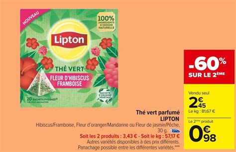 Coffret assortiment de thés parfumés Lipton x 60 sachets Achat pas