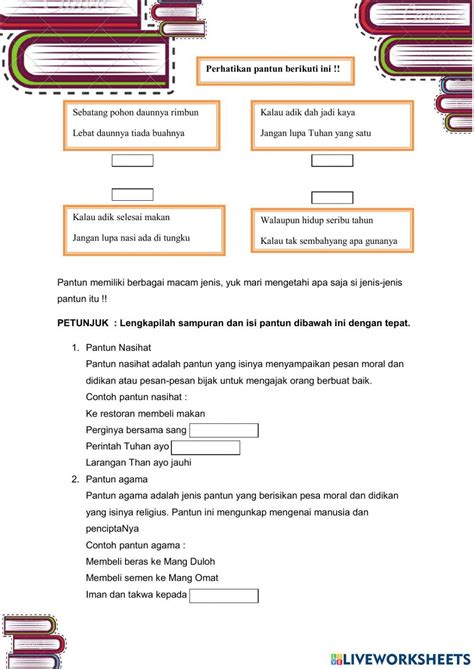 Puisi Dan Interaksi Tema 4 Kelas 5 Worksheet Live Worksheets