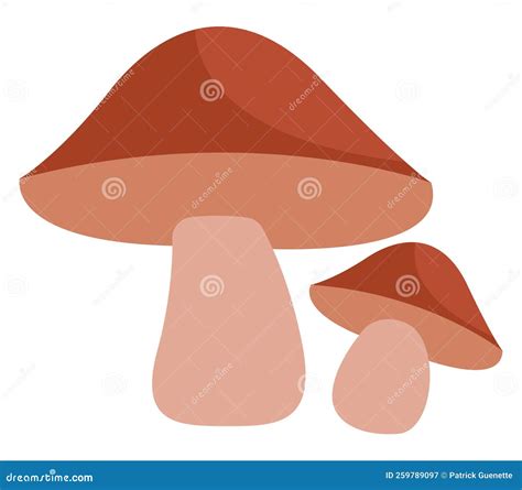 Brown Cap Boletus Icon In Flat Style Isolated On White Background