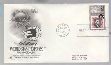 US FDC 2410 25c World Stamp Expo 89 ArtCraft Addressed 1989 9h708