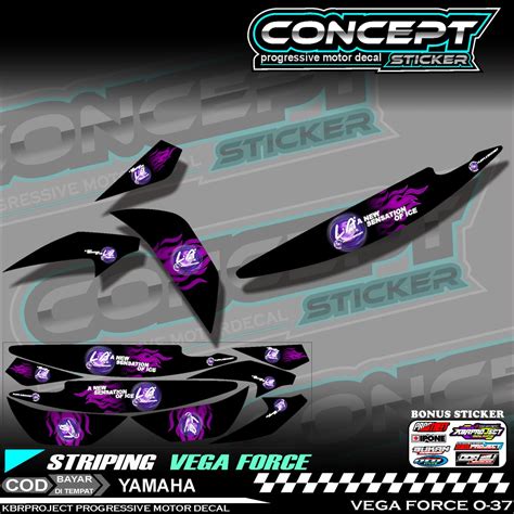 Vega Force Stiker Striping Premium Motor Keren Lis Variasi Vega Force