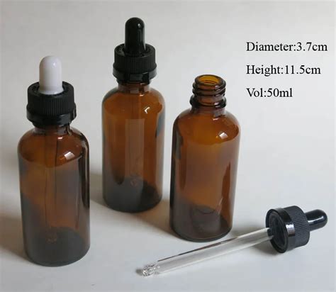 Wholesale 100pcs 50ml Amber Glass Reagent Empty Dropper Bottle 50 Ml Glass Aromatherapy Liquid