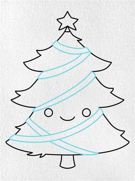 Cute Christmas Tree Drawing Helloartsy