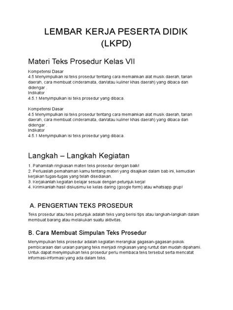 Lembar Kerja Peserta Didik Lkpd Pdf