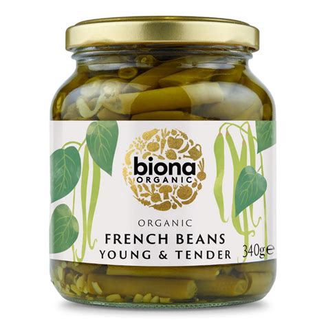 Organic Organic French Beans in 340g glass jar from Biona
