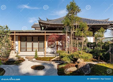 Traditional Japanese House with a Picturesque Garden Stock Image - Image of green, garden: 148049233