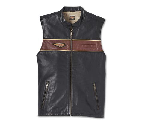 Men S Th Anniversary Leather Vest Harley Davidson Ca