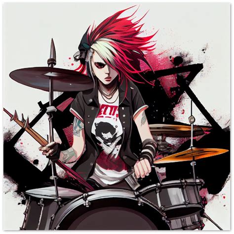 Anime Female Drummer Aluminum Wall Art - Etsy