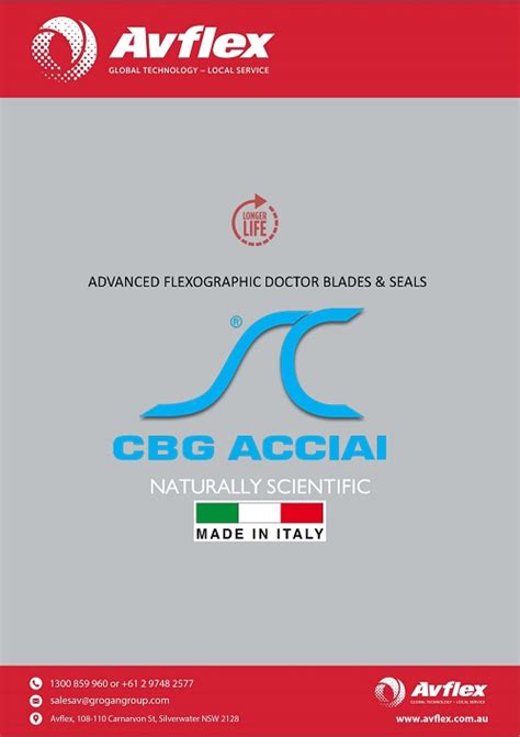 CBG Acciai Blades Seals Full Range Of Products Avflex