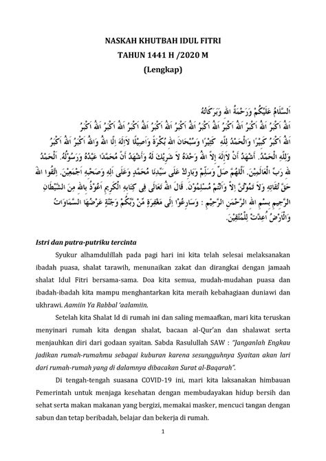 Naskah Khutbah Idul Fitri H Lengkap Naskah Khutbah Idul Fitri