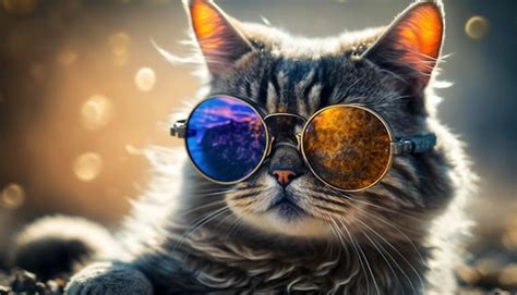 Lustige Katze Mit Sonnenbrille Generative Ai Premium Foto