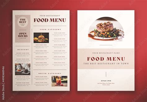 Simple Food Menu Layout Stock Template | Adobe Stock