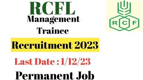 RCFL Management Trainee Recruitment 2023 RCFL Management Trainee