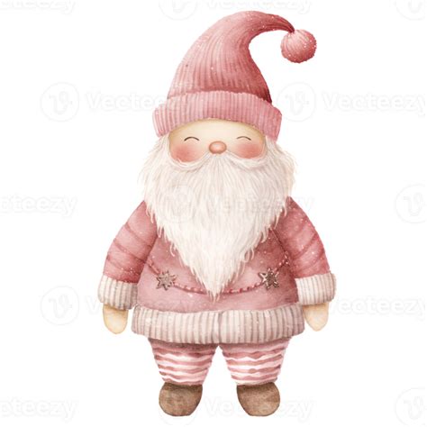 ai generiert süß Rosa Santa claus Aquarell Clip Art Illustration zum