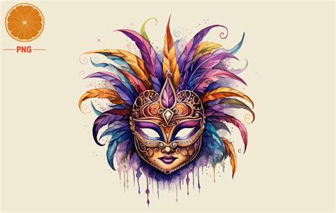 Mardi Gras Mask Watercolor Graphic by Orange Club · Creative Fabrica