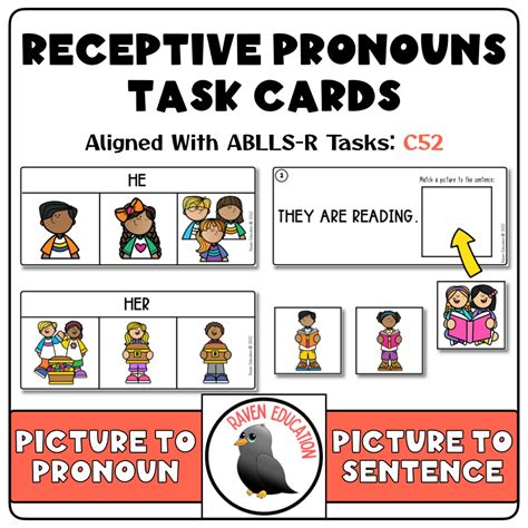 Receptive Pronouns Task Cards Aligned With Ablls R Task C Etsy