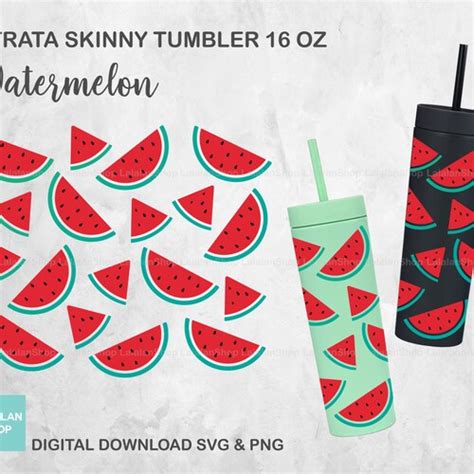 Full Wrap Watermelon Strata Svg For Skinny Tumblers Oz Etsy