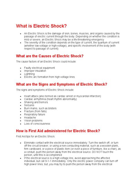 What Is Electric Shock | PDF | High Voltage | Shock (Circulatory)