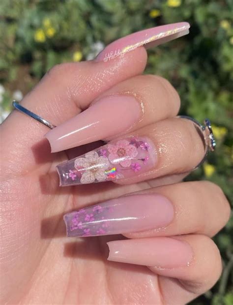 Special Flower Acrylic Coffin Nails Art Designs For Summer 2020 - Lily ...