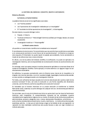 La Historia Del Derecho Concepto Objeto E Histografia Pdf