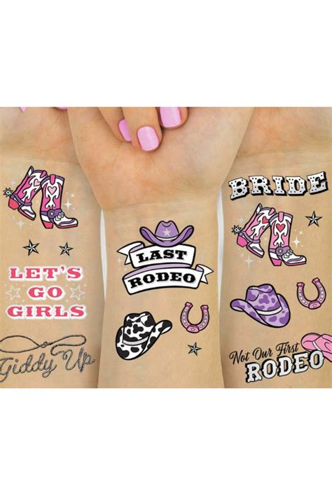 Xo Fetti Last Rodeo Bachelorette Temporary Tattoos 48 Glitter Styles