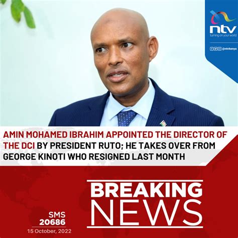 Ntv Kenya On Twitter Ruto Appoints Mohamed Amin As New Dci Boss