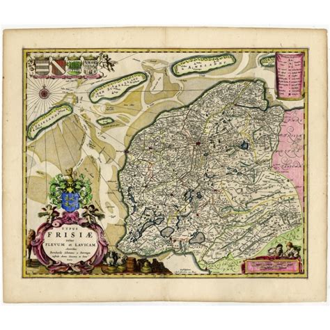 Antique Map of Friesland by Schotanus (1664)