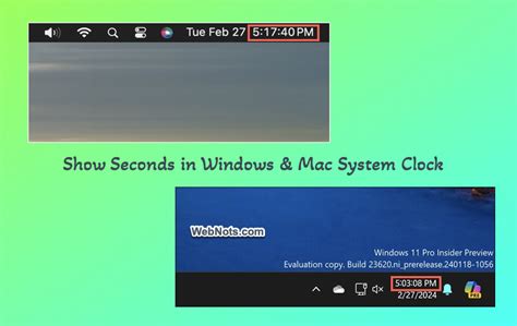 How To Show Seconds In System Clock In Windows And Mac Webnots