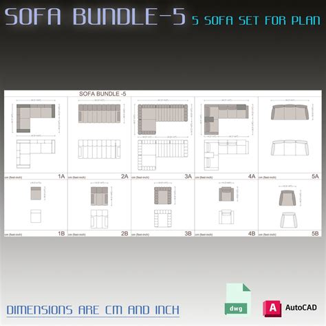 Sofa Set Bundle Plan Dwgcad Top View Sofa Furniture Plan