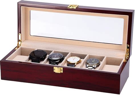 Caja Para Relojes De Madera Estuche Para Relojes Y Joyeros 6 Amazon