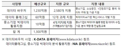 데이터 바우처‧데이터 플래그십 등 사업에 1300억 원 투입