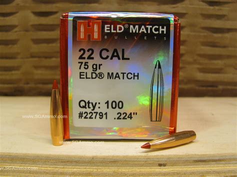 Count Box Cal Grain Eld Match Projectile For Handloading