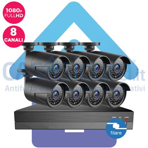 Kit Videosorveglianza IP Filare Nvr 8 Canali 8 Telecamere IP HD 1080p