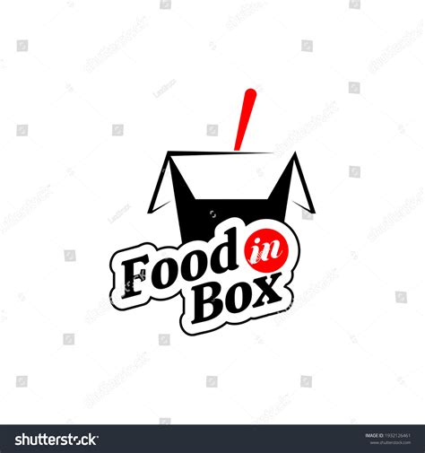 Food Logo Rice Box Vector Sticker Or Label For Royalty Free Stock