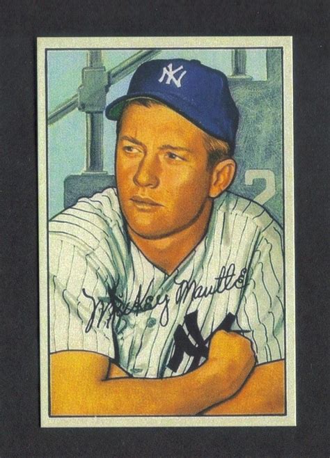 MICKEY MANTLE Novelty RP Card 101 Yankees 1952 B Free Etsy Baseball